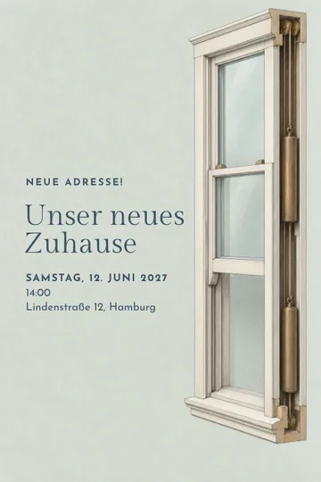 Einladung mit dem Design Ein Fenster voller Willkommen