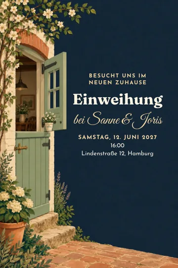 Einladung mit dem Design Die Tür ist halb offen
