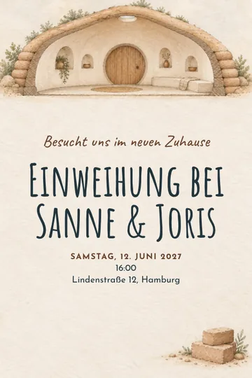 Einladung mit dem Design Ein rundes neues Haus
