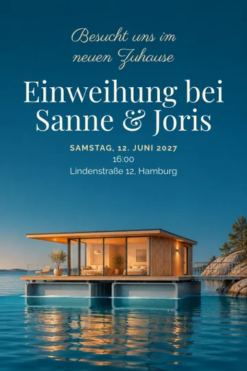 Einladung mit dem Design Unser Haus schwimmt