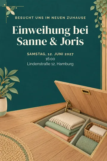 Einladung mit dem Design Platz unter dem Boden