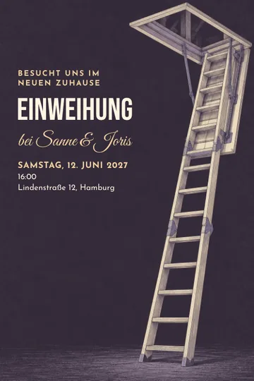 Einladung mit dem Design Der Dachboden öffnet sich