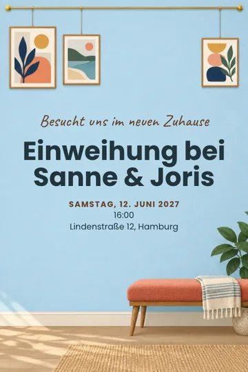 Einladung mit dem Design Neue Kunstwand