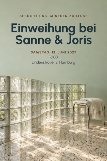 Einladung mit dem Design Licht durch Glas