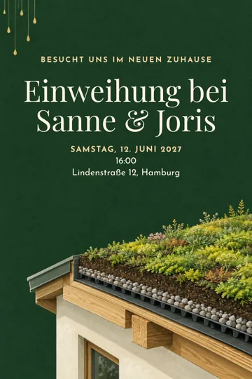Einladung mit dem Design Unser grünes Dach