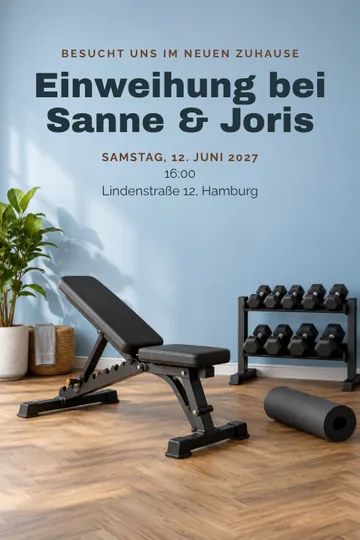 Einladung mit dem Design Neuer Sportraum
