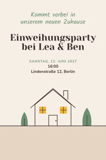 Einladung mit dem Design Neues Zuhause
