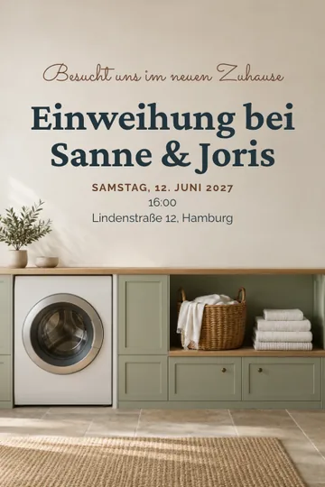 Einladung mit dem Design Wäschekammer