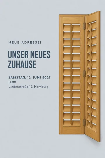 Einladung mit dem Design Licht durch die Läden