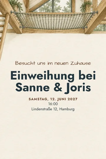 Einladung mit dem Design Schweben zuhause