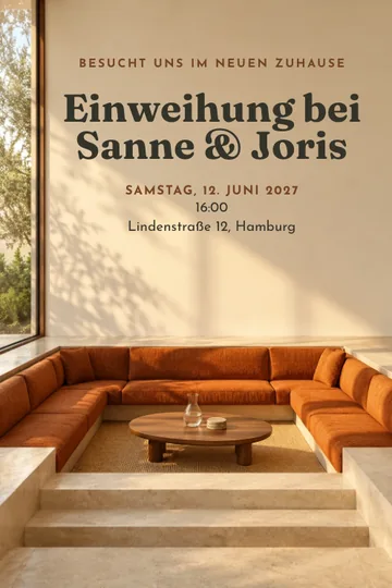 Einladung mit dem Design Die versenkte Sitzecke