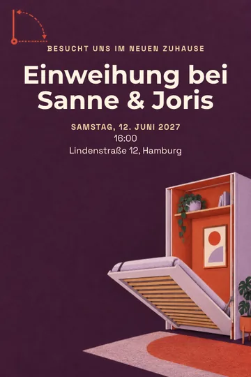 Einladung mit dem Design Das clevere Wandbett