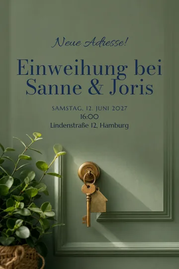 Einladung mit dem Design Neuer Schlüssel