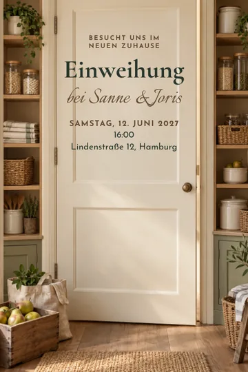 Einladung mit dem Design Die neue Vorratskammer