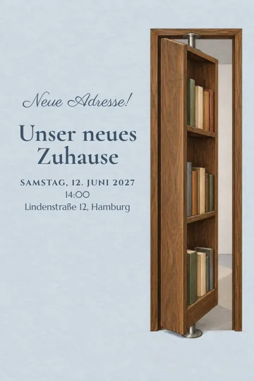 Einladung mit dem Design Ein überraschendes neues Zuhause