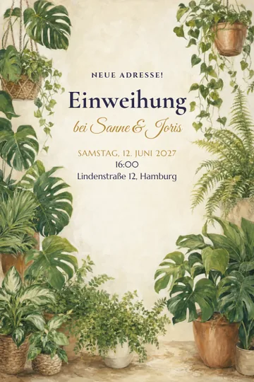 Einladung mit dem Design Pflanzenparadies