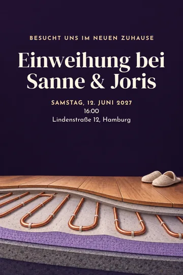 Einladung mit dem Design Warm unter unseren Füßen