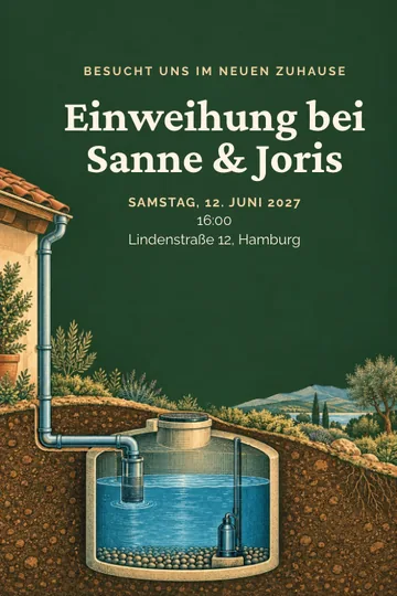 Einladung mit dem Design Regen für unser Haus