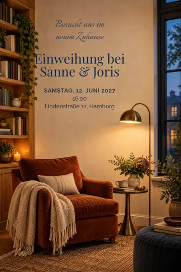 Einladung mit dem Design Leseecke