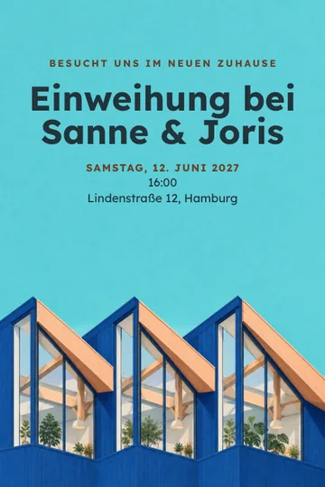 Einladung mit dem Design Licht durchs Sägezahndach