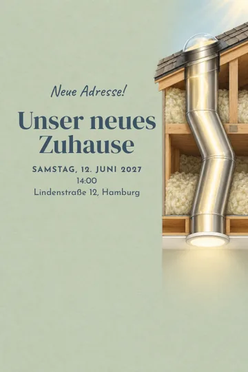 Einladung mit dem Design Licht von oben