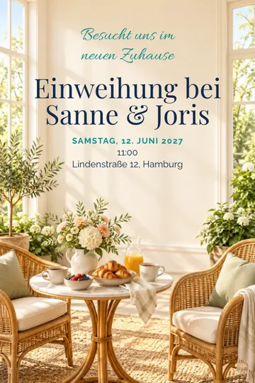 Einladung mit dem Design Frühstück im Wintergarten