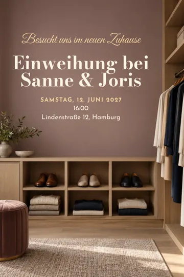 Einladung mit dem Design Eine neue Garderobe