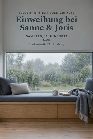 Einladung mit dem Design Fensterbank im Regen