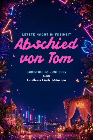 Einladung mit dem Design Junggesellenabschied