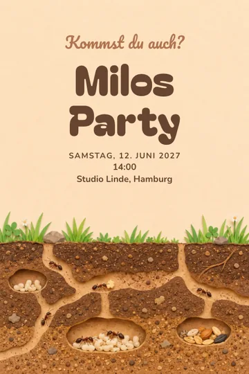 Einladung mit dem Design Unter der Erde