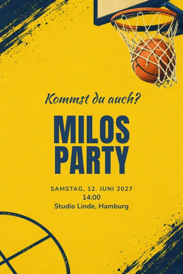 Einladung mit dem Design Basketballfest