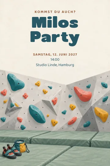 Einladung mit dem Design Kletterwandparty