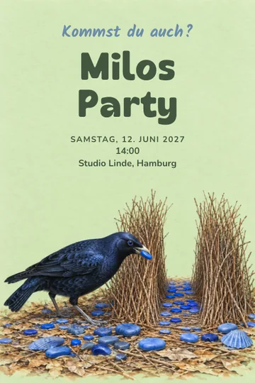 Einladung mit dem Design Blaue Schätze