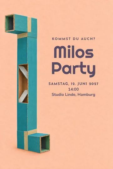 Einladung mit dem Design Um die Ecke schauen