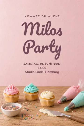 Einladung mit dem Design Cupcakeatelier