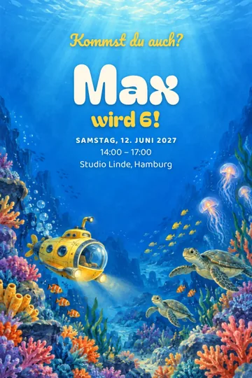 Einladung mit dem Design Tiefsee-Expedition