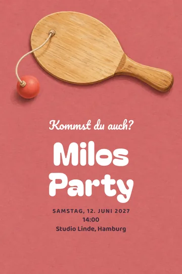 Einladung mit dem Design Tippen und zurück
