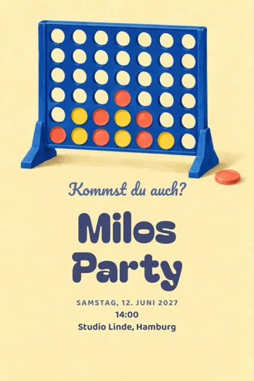 Einladung mit dem Design Vier gewinnt