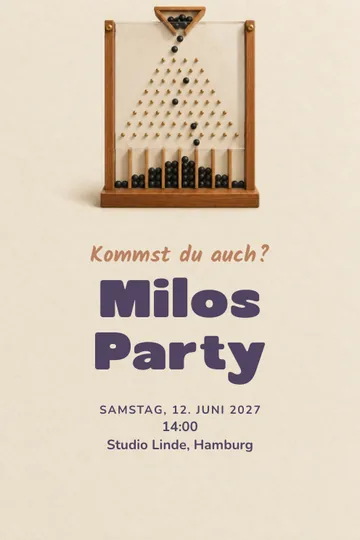 Einladung mit dem Design Wohin rollen sie?