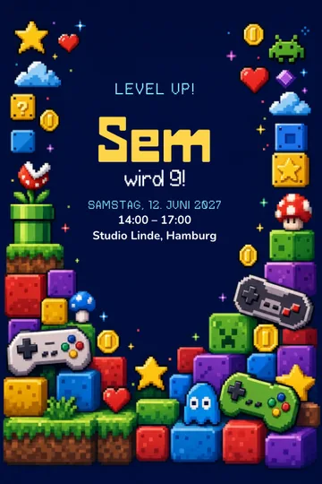 Einladung mit dem Design Gamingparty