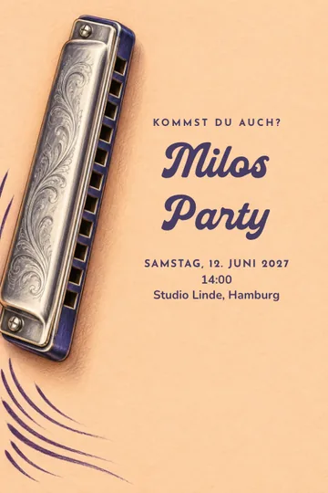 Einladung mit dem Design Mundharmonikafest