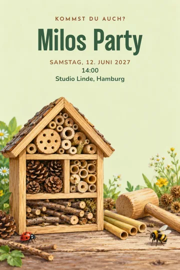 Einladung mit dem Design Insektenhotel