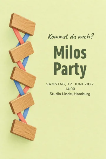 Einladung mit dem Design Kippbrettchen