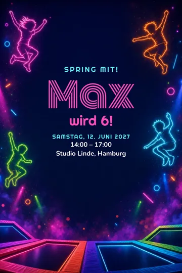 Einladung mit dem Design Sprungparty