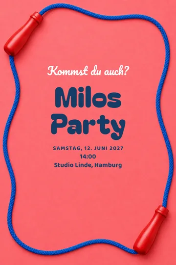 Einladung mit dem Design Springseilfest