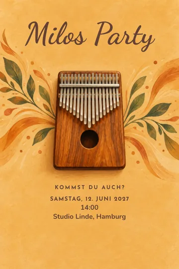 Einladung mit dem Design Kalimbaklänge