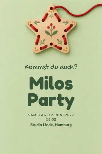 Einladung mit dem Design Fädelsternfest