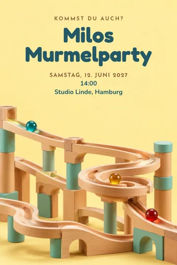 Einladung mit dem Design Murmelrennen
