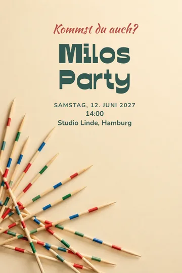 Einladung mit dem Design Mikadofest