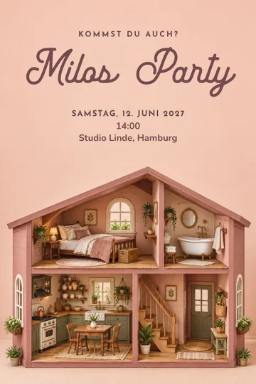 Einladung mit dem Design Miniaturhaus